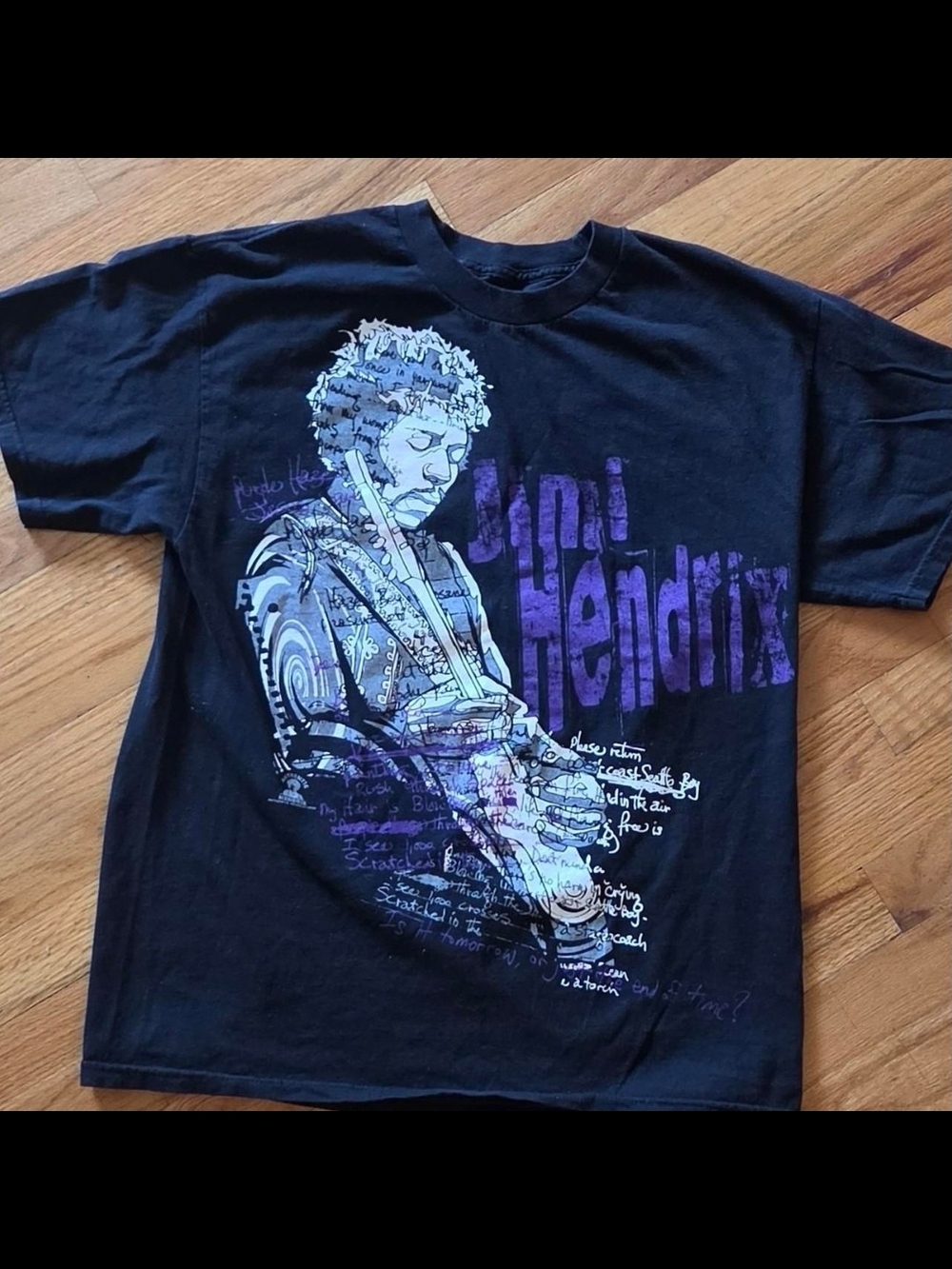 Black Jimi Hendrix Graphic Short Sleeve Tee
